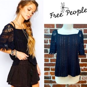 4 for $20 Free People NWT Small Navy crochet sweater